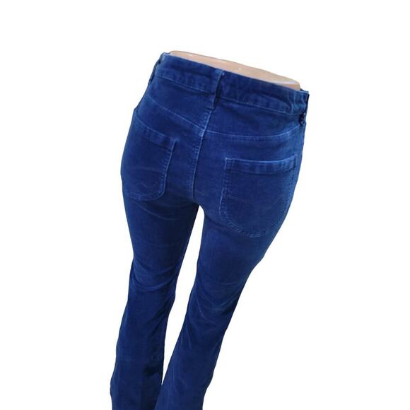 Cleo + Wolf Women's Corduroy Jeans Size 29 Navy Blue High Rise Bootcut‎ Flare - Picture 11 of 16